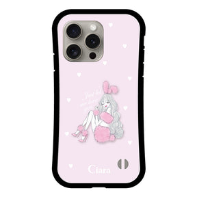 iPhone15Pro グリップ 耐衝撃ケース ピンクバニー ピンク