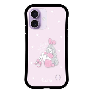 iPhoneケース グリップ 耐衝撃ケース ピンクバニー