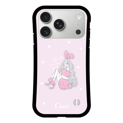 iPhoneケース グリップ 耐衝撃ケース ピンクバニー