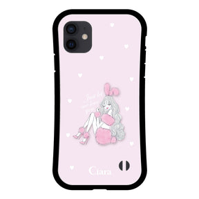 iPhoneXR グリップ 耐衝撃ケース ピンクバニー ピンク