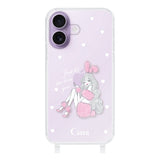 iPhone17 ストラップクリアケース ピンクバニー クリア