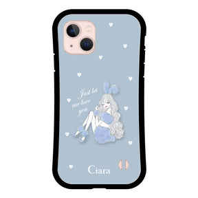 iPhone13 グリップ 耐衝撃ケース ブルーバニー ブルー