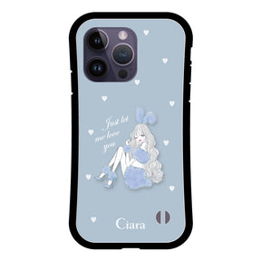 iPhone14ProMax グリップ 耐衝撃ケース ブルーバニー ブルー