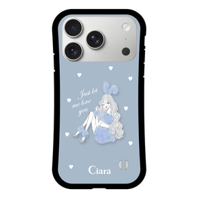 iPhone17Pro グリップ 耐衝撃ケース ブルーバニー ブルー