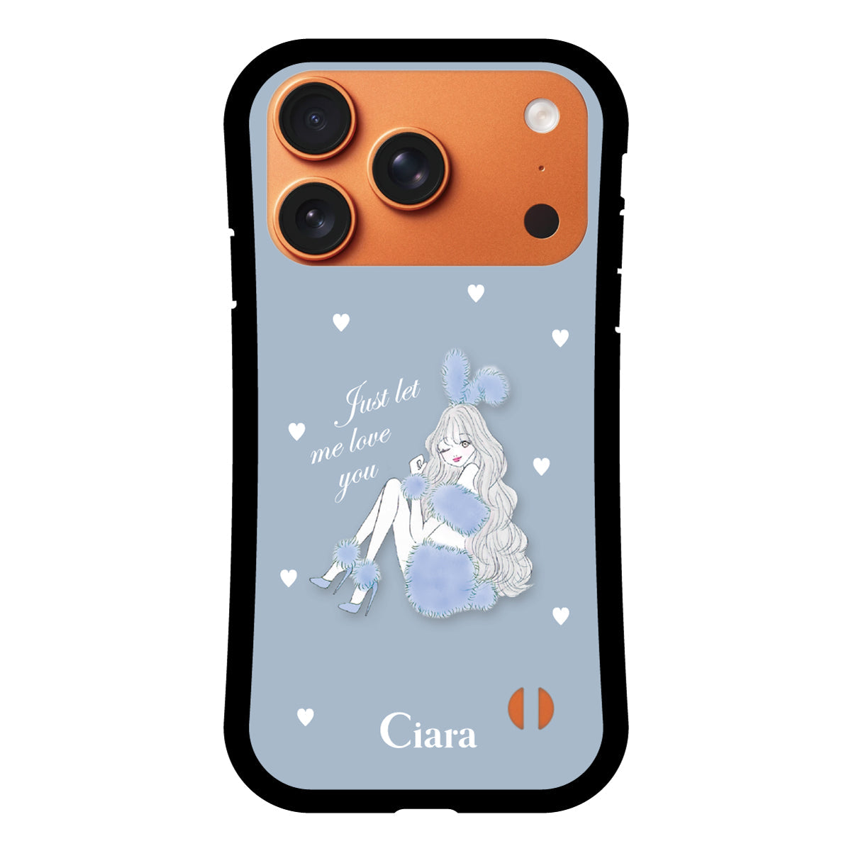 iPhone17ProMax グリップ 耐衝撃ケース ブルーバニー ブルー