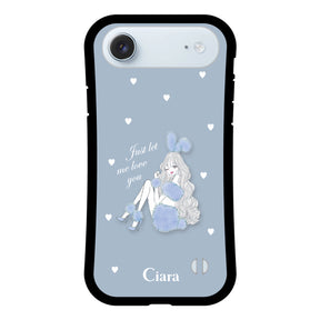 iPhoneAir グリップ 耐衝撃ケース ブルーバニー ブルー