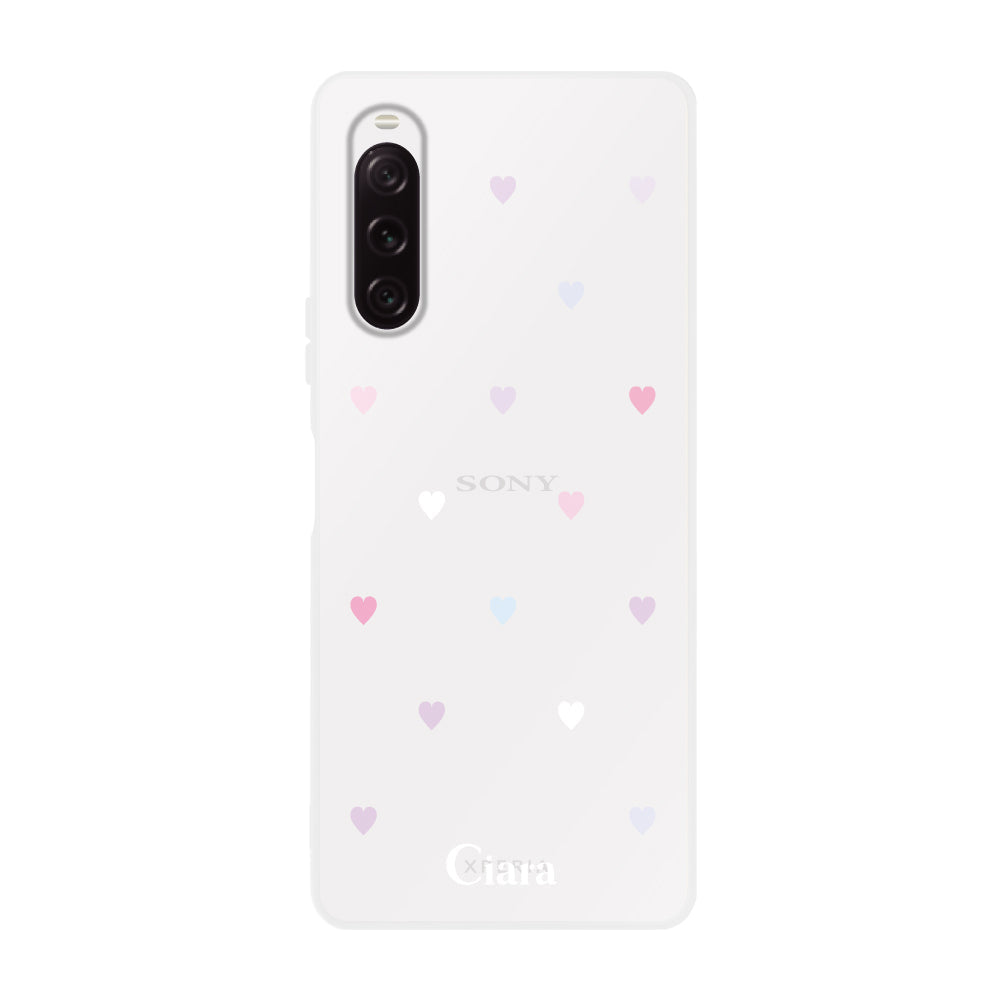Xperia10Ⅳ クリアケース パステルハート パステル