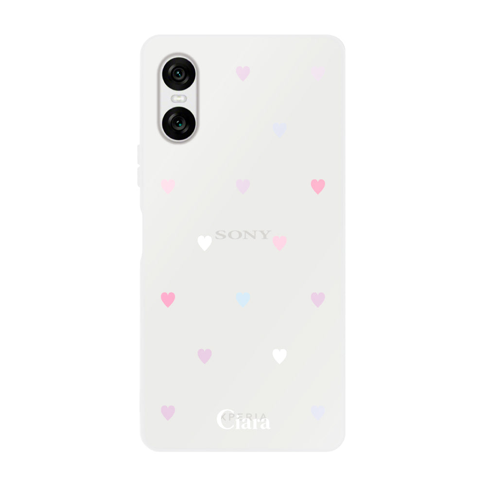 Xperia10VI クリアケース パステルハート パステル
