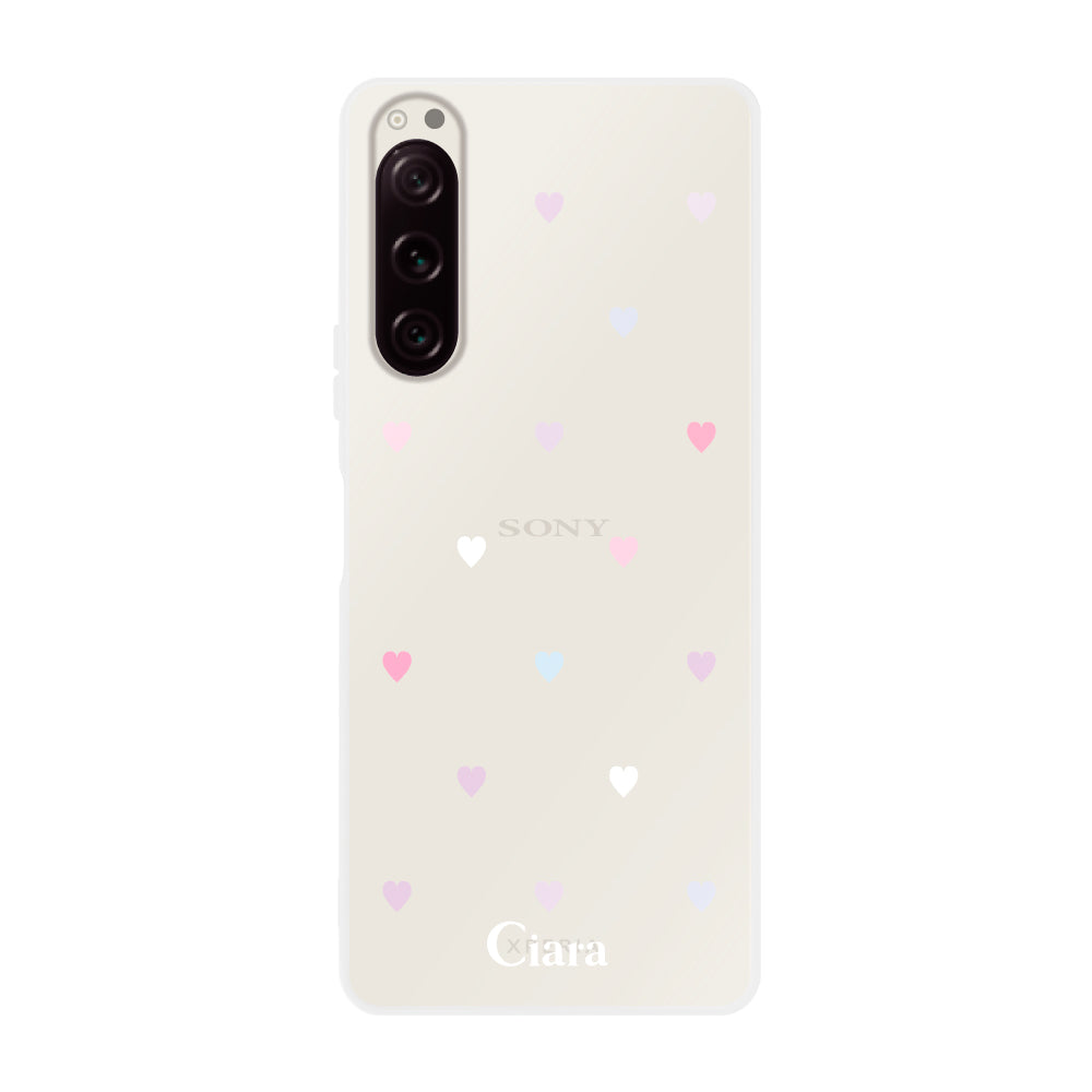 Xperia5Ⅳ クリアケース パステルハート パステル