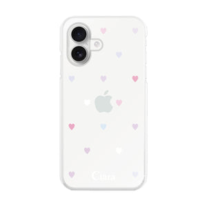 iPhoneケース ハイブリッド クリアケース パステルハート
