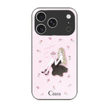iPhone17Pro ガラス 強化ガラスケース ラベンダーブラックガール ピンク