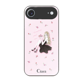 iPhoneAir ガラス 強化ガラスケース ラベンダーブラックガール ピンク