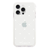 iPhone16ProMax クッションバンパー 耐衝撃クリアケース ハートキルティング ホワイト