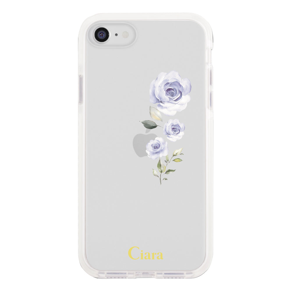 iPhone7Plus/8Plus クッションバンパー 耐衝撃クリアケース ヴァーティカルフラワー イエロー