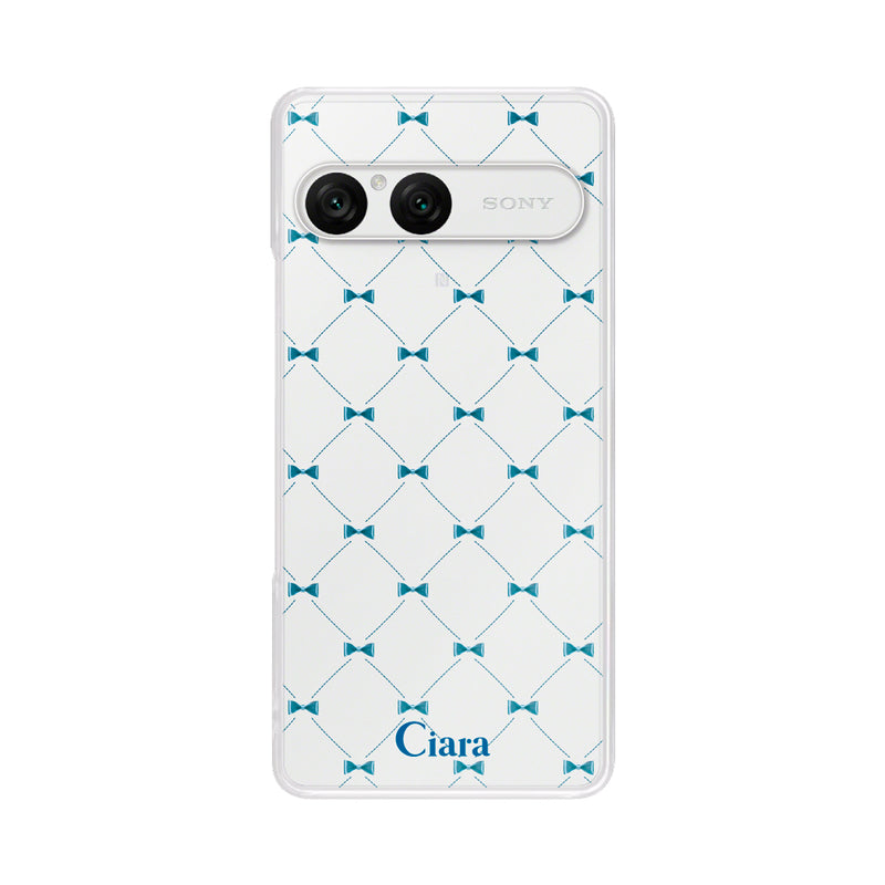 Xperiaケース クリアケース キルティングリボン
