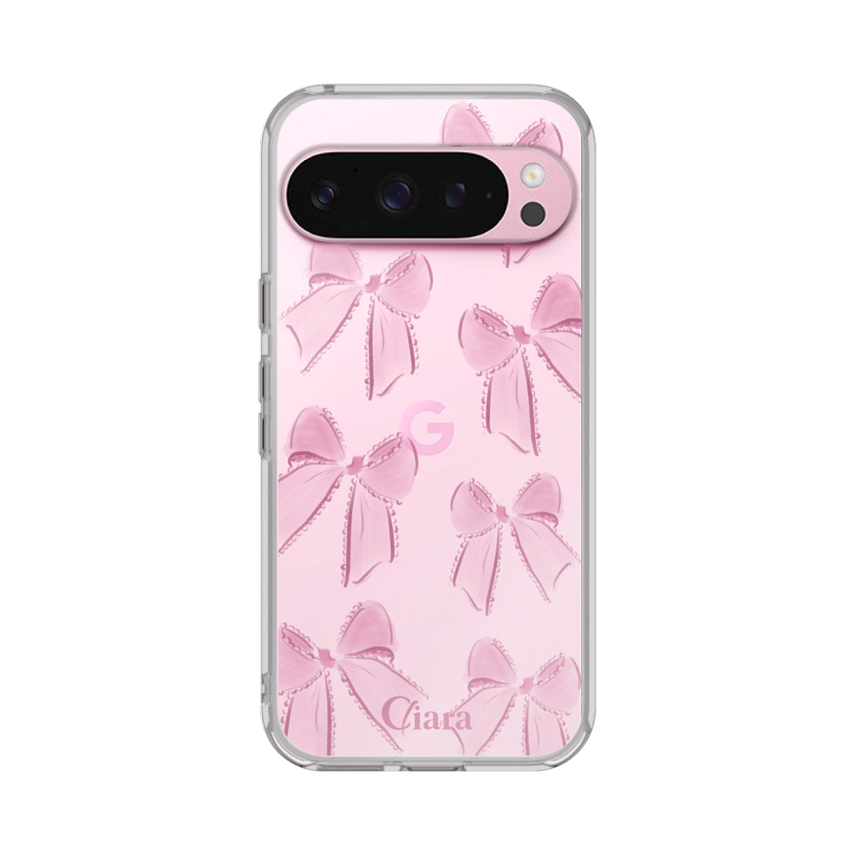 GooglePixel9/9Pro クリアケース ウォーターリボン ピンク