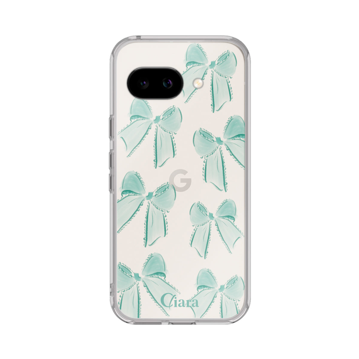 GooglePixel9a クリアケース ウォーターリボン グリーン
