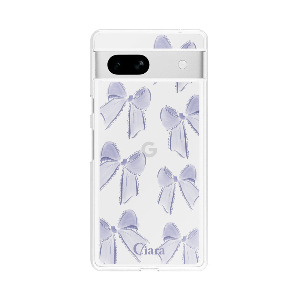 GooglePixel7aケース クリアケース ウォーターリボン パープル