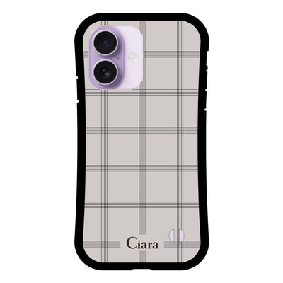 iPhoneケース グリップ 耐衝撃ケース グラフチェック