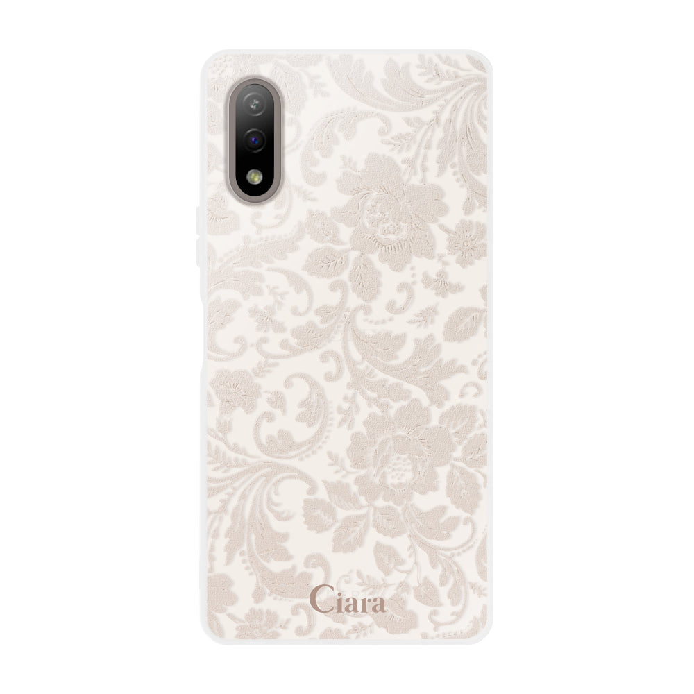 Xperia10Ⅲ クリアケース ヴィンテージフラワー ピンク