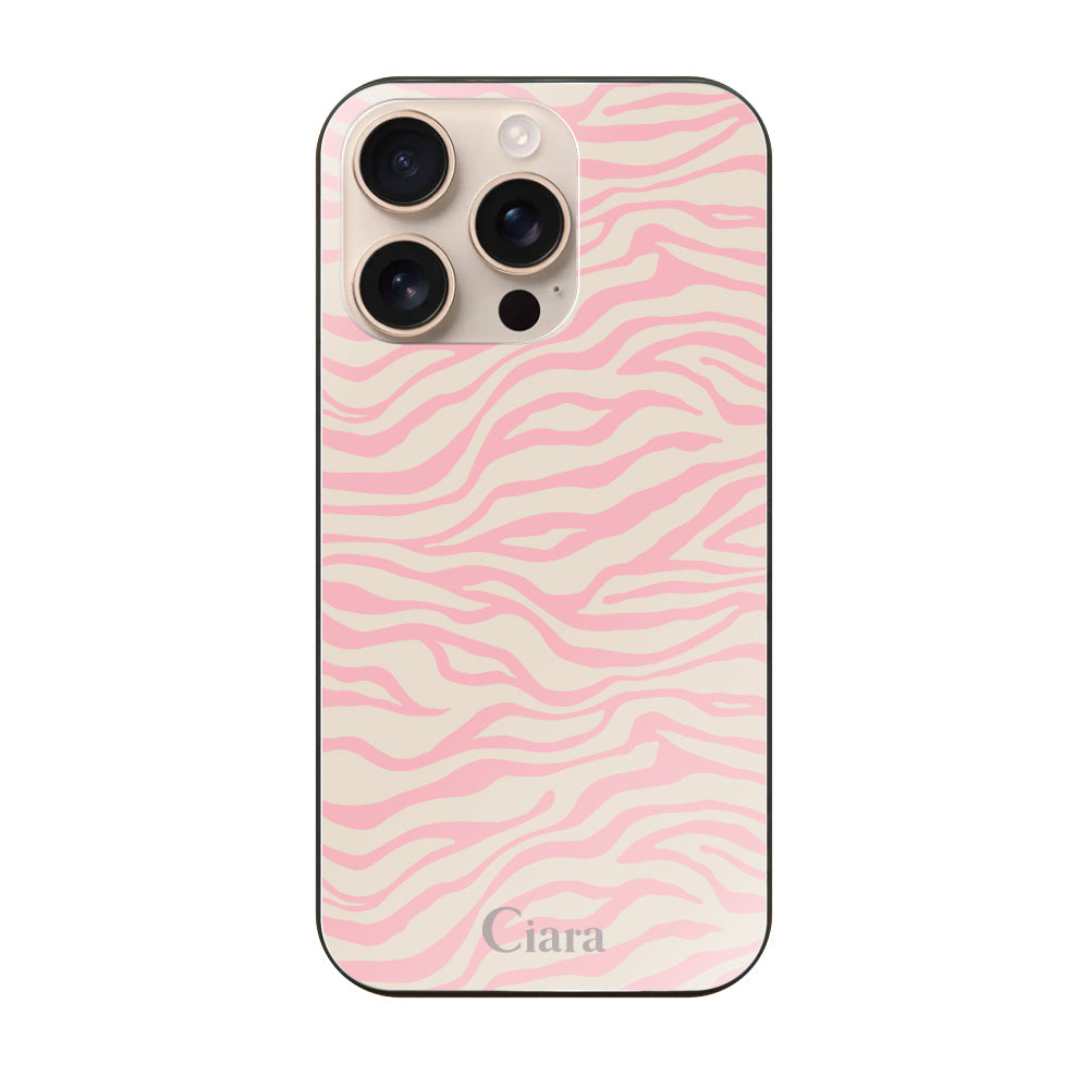 iPhone16Pro ガラス 強化ガラスケース タイガー ピンク