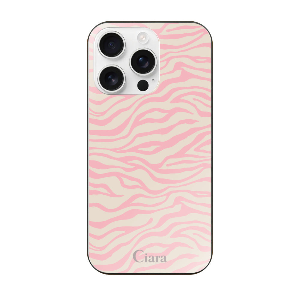 iPhone16ProMax ガラス 強化ガラスケース タイガー ピンク