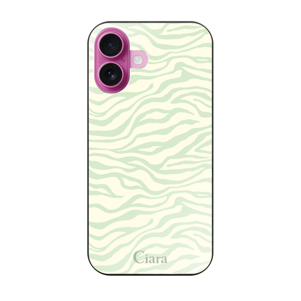 iPhone16 ガラス 強化ガラスケース タイガー グリーン