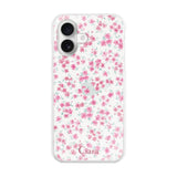 iPhone16 ハイブリッド クリアケース フロレ ピンク