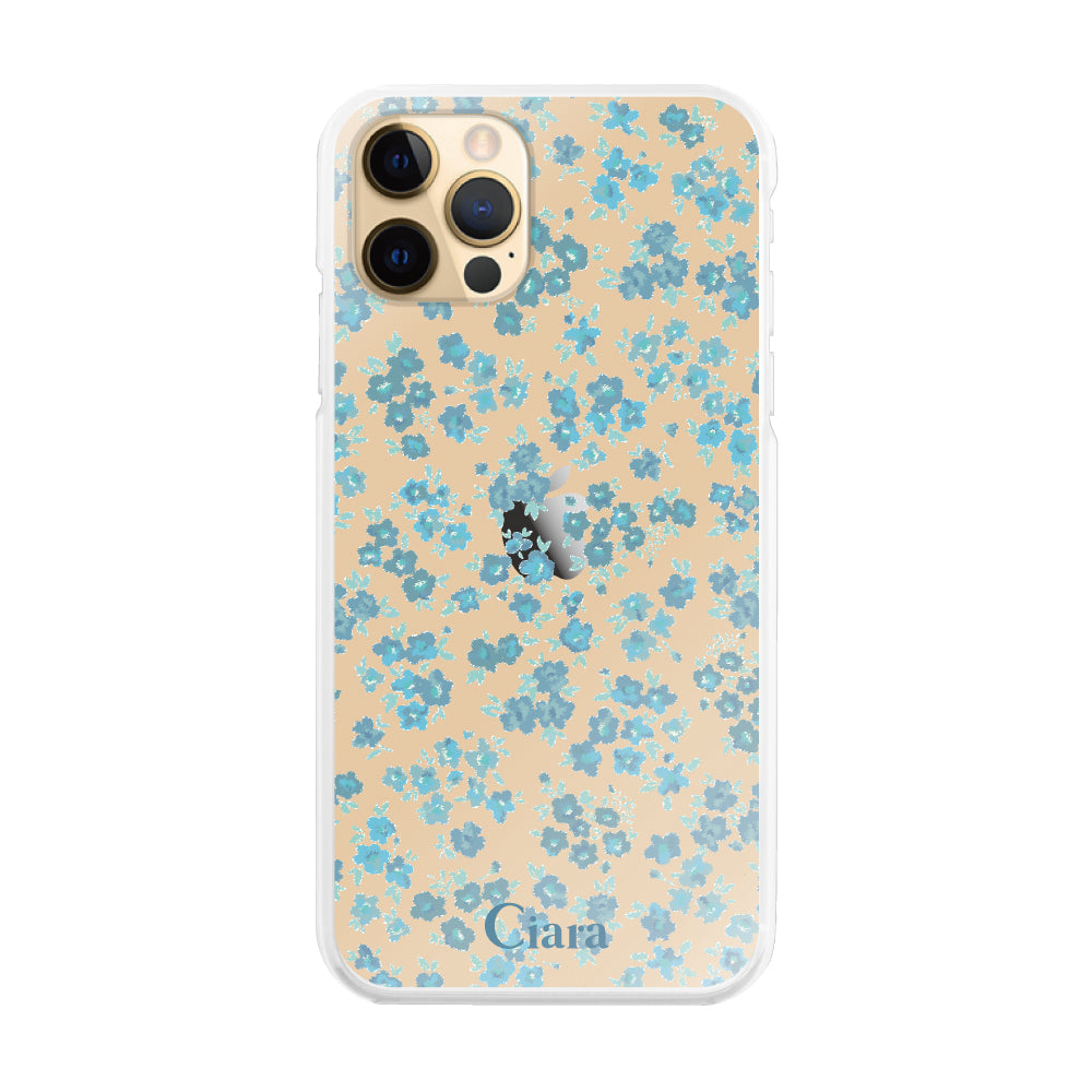 iPhone11ProMax ハイブリッド クリアケース フロレ ブルー