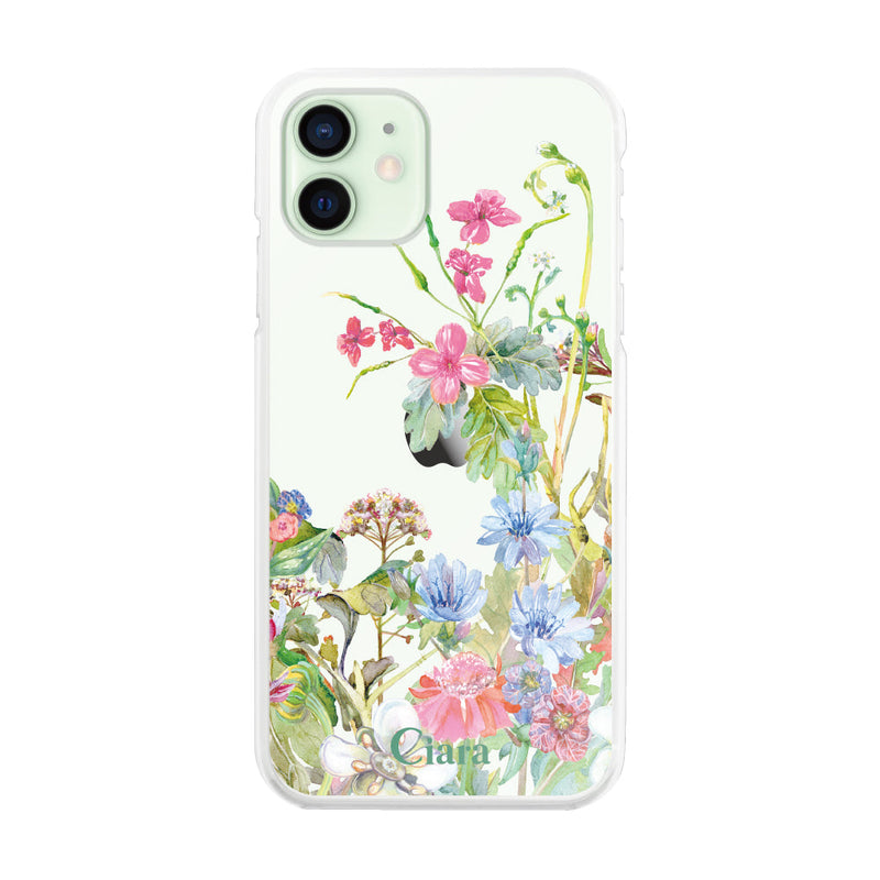 iPhoneケース ハイブリッド クリアケース ボタニカルフラワー