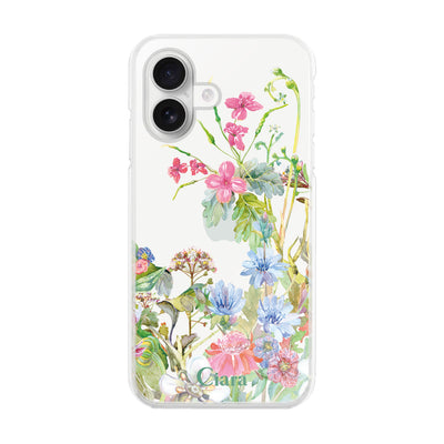 iPhoneケース ハイブリッド クリアケース ボタニカルフラワー