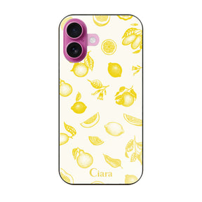 iPhone16 ガラス 強化ガラスケース ロマンティックレモン イエロー