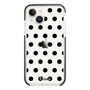 iPhone14 クッションバンパー 耐衝撃クリアケース ドット ブラック