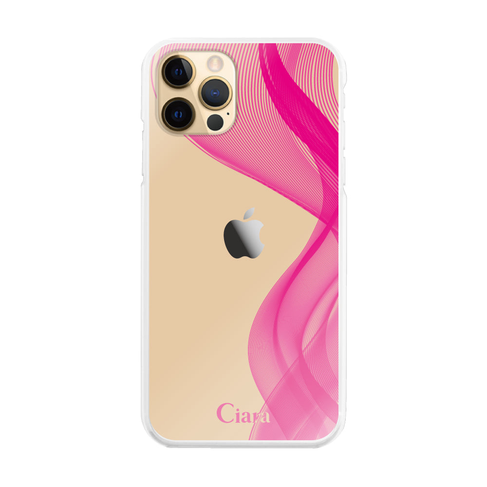 iPhone11ProMax ハイブリッド クリアケース シアーリボン ピンク