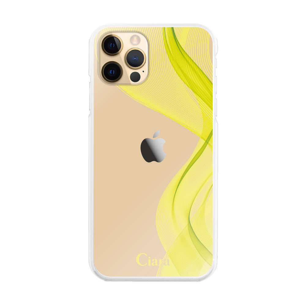 iPhone11Pro ハイブリッド クリアケース シアーリボン イエロー