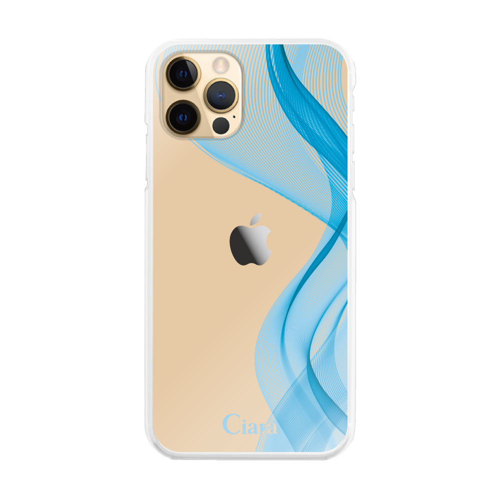 iPhone11Pro ハイブリッド クリアケース シアーリボン ブルー