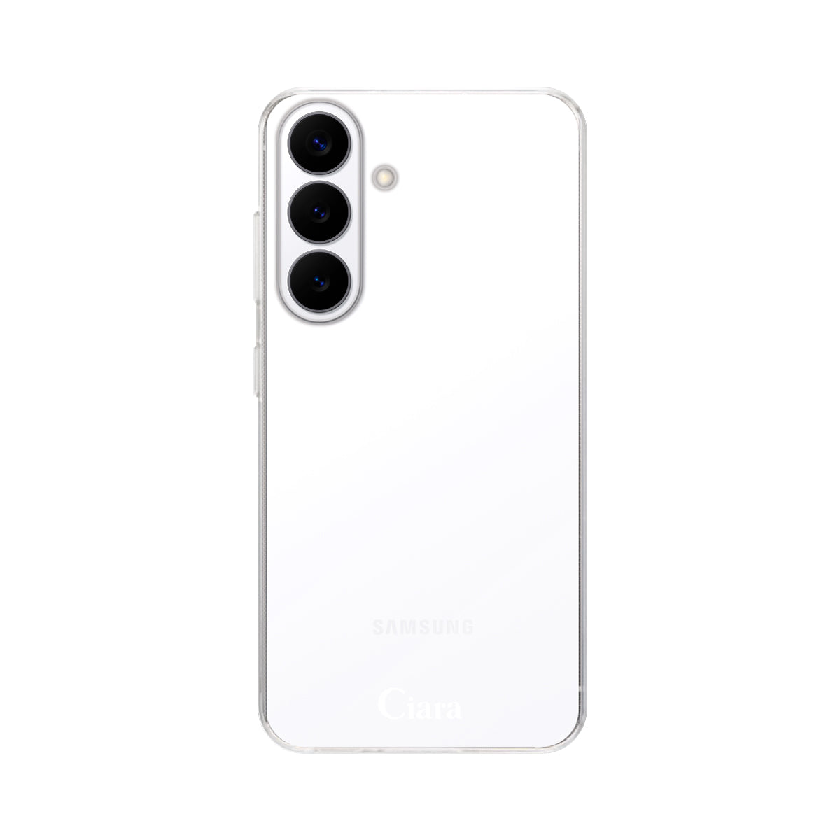 GalaxyS26 クリアケース ロゴ ホワイト