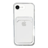 iPhone16e TPU カード収納クリアケース ロゴ ホワイト