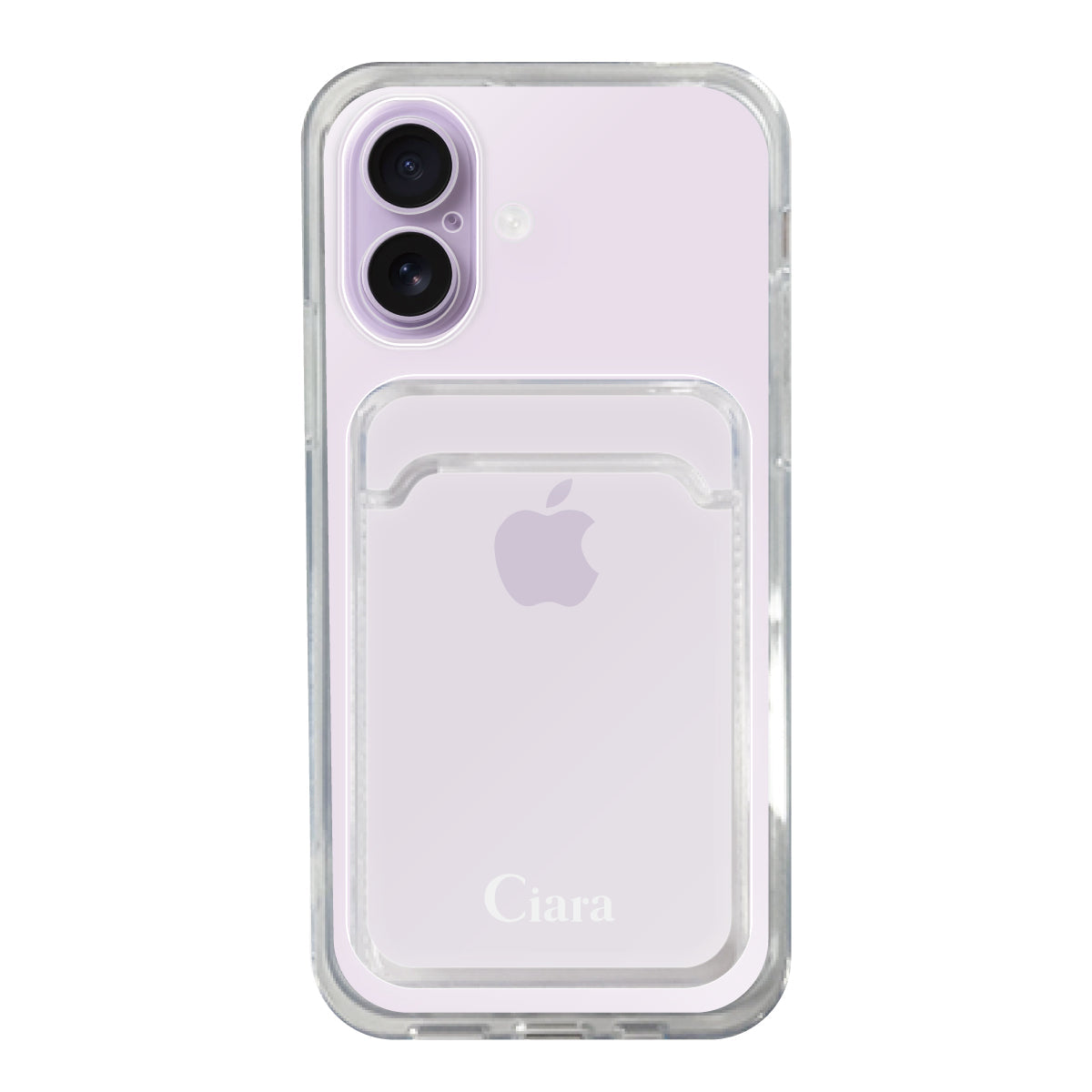 iPhone17 TPU カード収納クリアケース ロゴ ホワイト