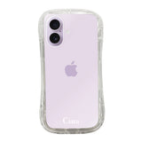 iPhone17 TPUグリップ クリアケース ロゴ ホワイト