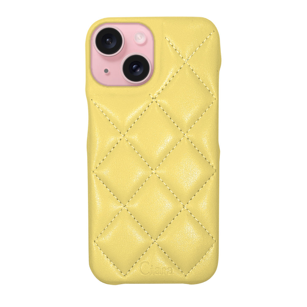 iPhoneケース キルティングPU レザーケース ロゴ