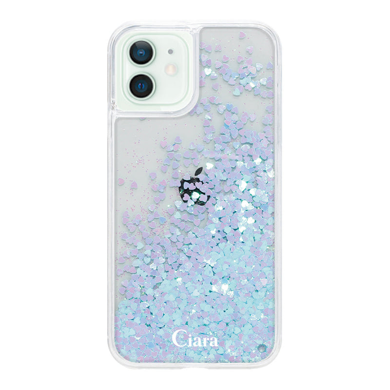 iPhoneケース グリッター オイルクリアケース ロゴ