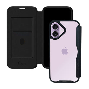 iPhoneケース PUレザーフリップクリア 手帳型カード収納ケース ロゴ