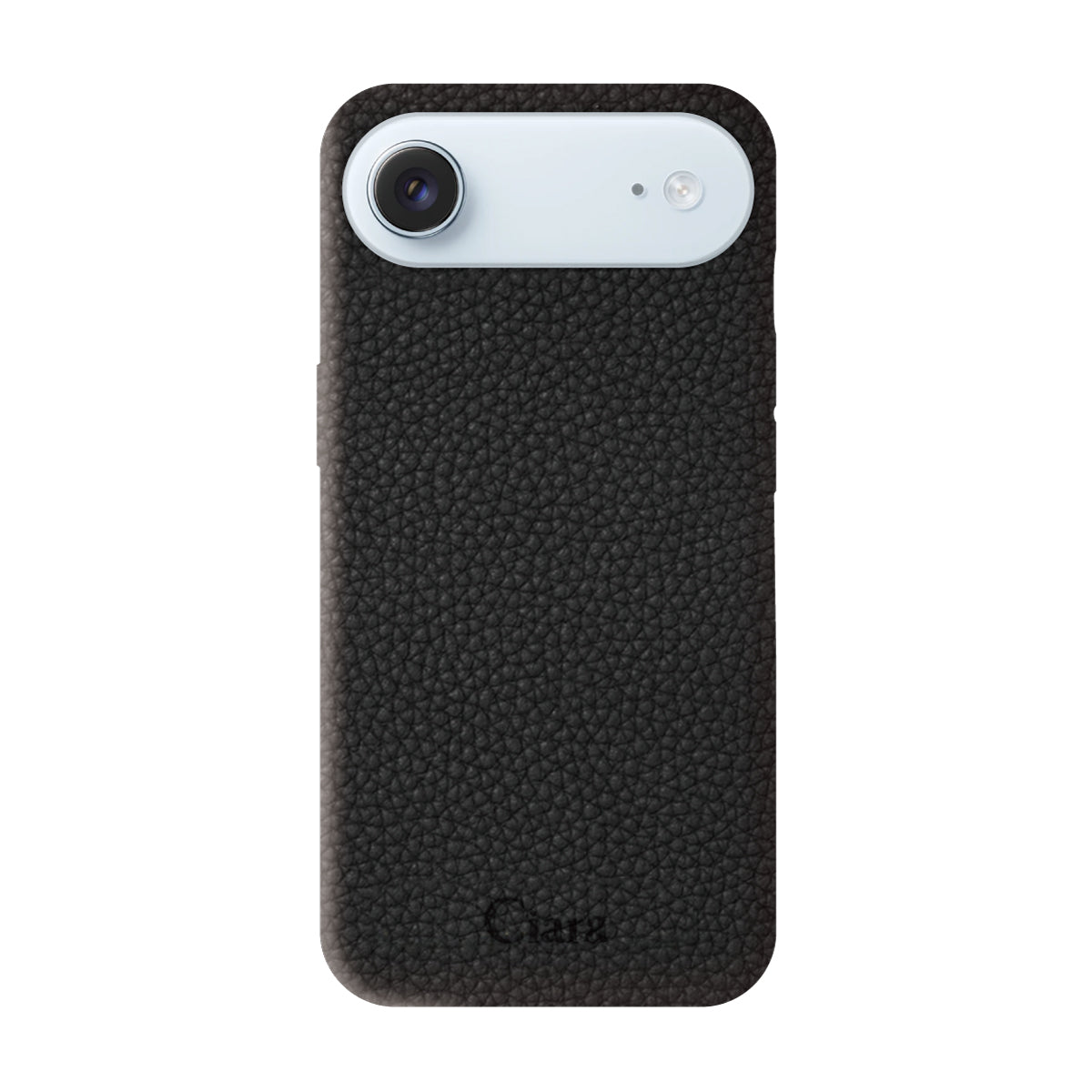 iPhoneAir ペブルグレインPUレザー ロゴ ブラック