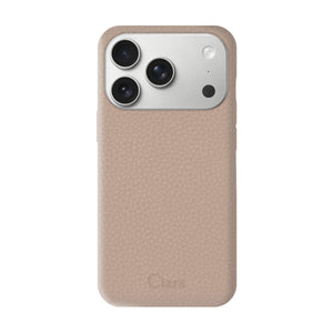 iPhoneケース ペブルグレイン PUレザーケース ロゴ