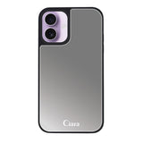 iPhone17 ミラーバンパー ミラー付きケース ロゴ シルバー