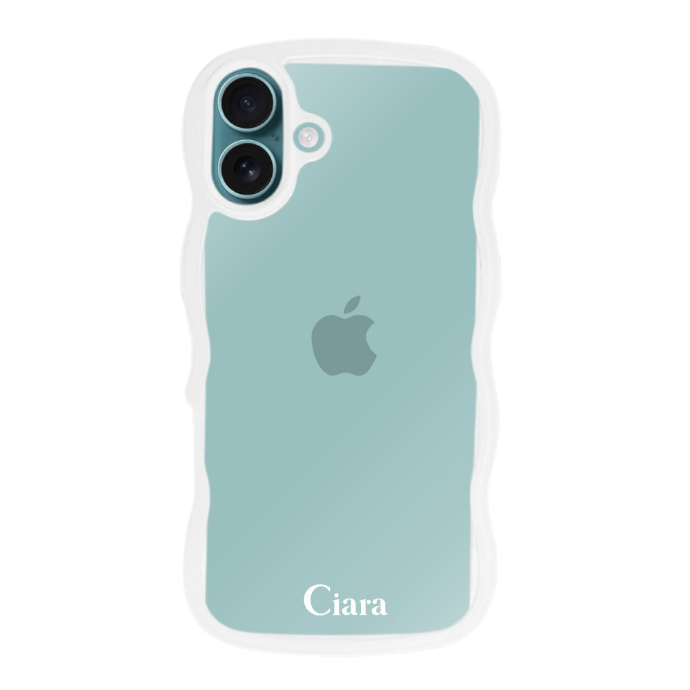 iPhoneAir ウェーブフレーム クリアケース ロゴ ホワイト