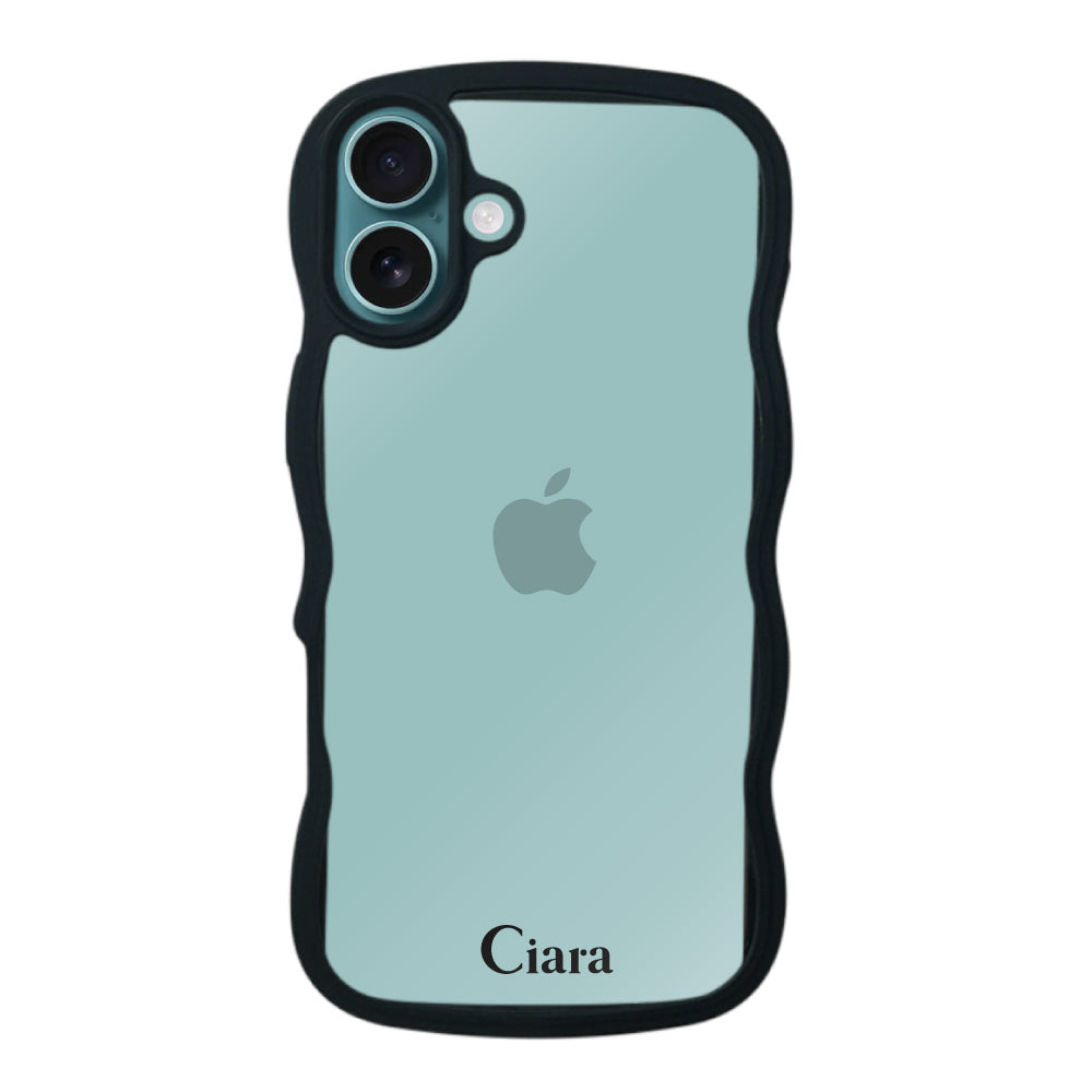 iPhoneAir ウェーブフレーム クリアケース ロゴ ブラック