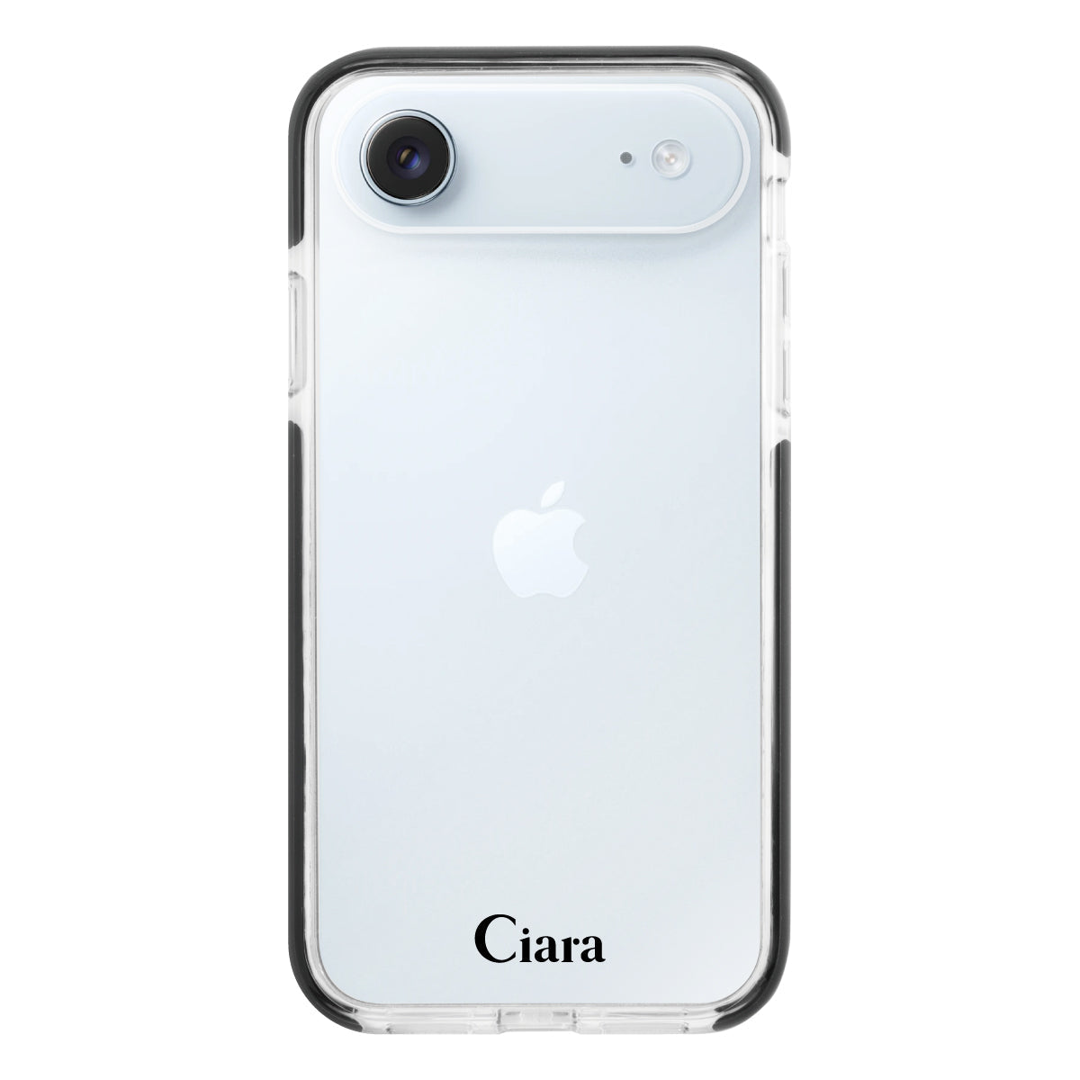 iPhoneAir クッションバンパー 耐衝撃クリアTPUケース ロゴ ブラック