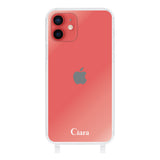 iPhone11 ストラップクリアケース ロゴ ホワイト